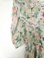 Romantische katoenen vintage jurk met kraag | L