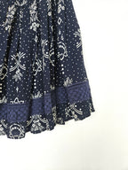 Short dark blue vintage skirt with lace | S/M