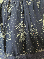 Short dark blue vintage skirt with lace | S/M