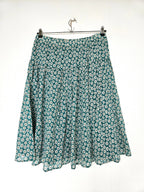 Katoenen vintage rok met witte bloemetjes | XL/XXL
