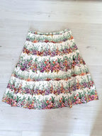 Vintage A-lijn rok met bloemen tekeningen | XL