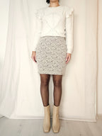 Wool vintage skirt dark blue | XS
