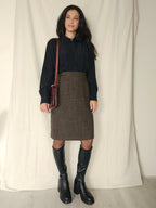 Geruite wollen vintage rok | L