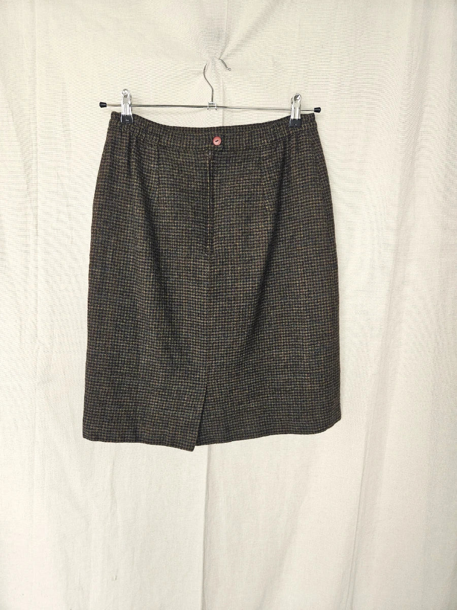 Geruite wollen vintage rok | L