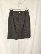 Geruite wollen vintage rok | L