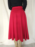 Red button-through vintage skirt | M