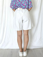 White linen vintage shorts | L