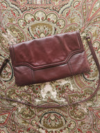 Vintage schoudertas cognac leer