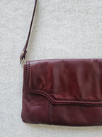 Vintage schoudertas cognac leer