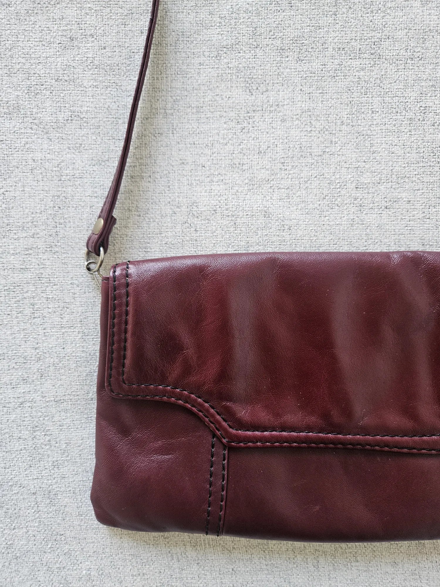 Vintage schoudertas cognac leer
