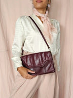 Vintage schoudertas cognac leer