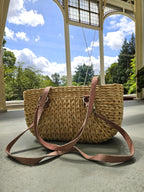Vintage handtas van riet