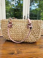 Vintage handtas van riet