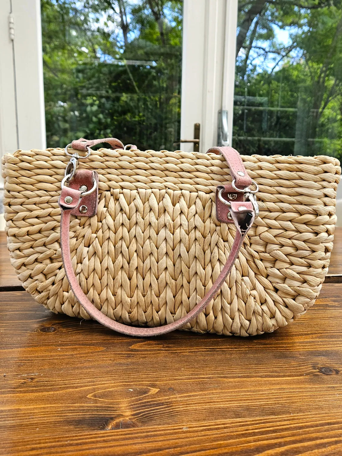 Vintage handtas van riet