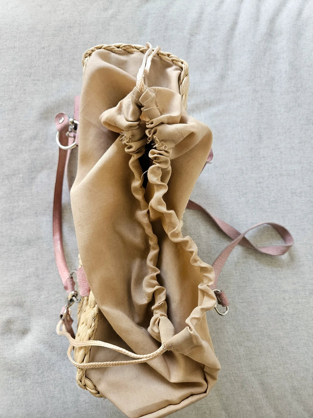 Vintage handtas van riet