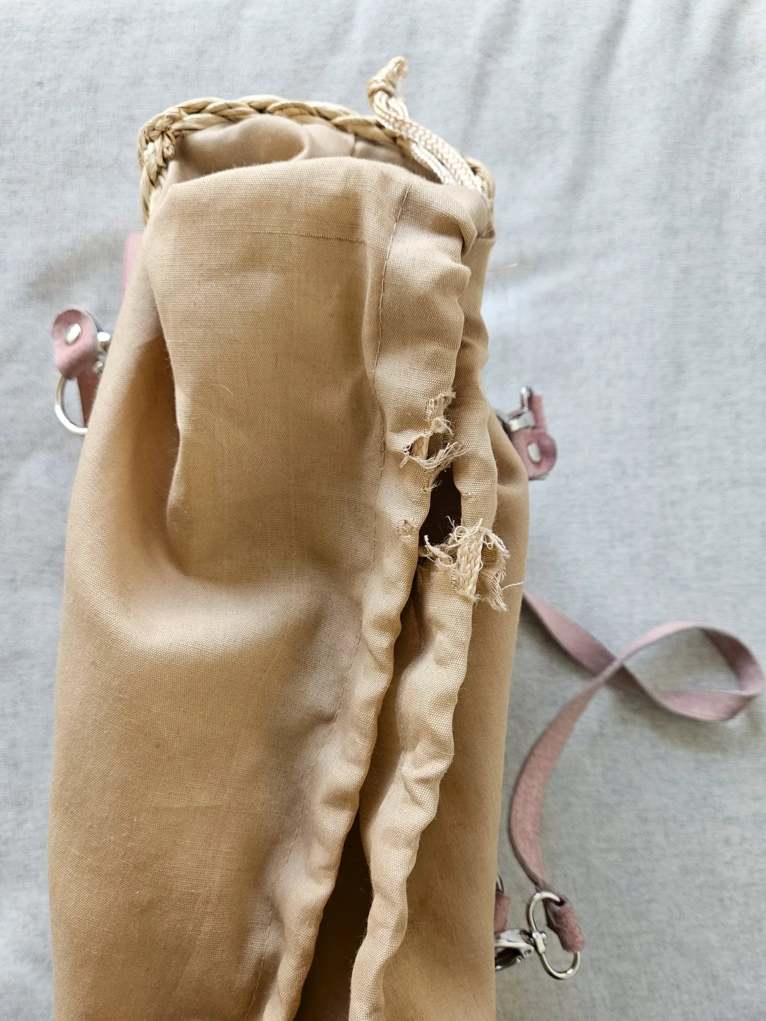 Vintage handtas van riet