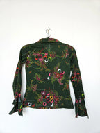 Jaren 70 top donkergroen, katoen | XS