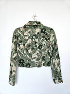 Jaren 70 cropped top groen, katoen | XS