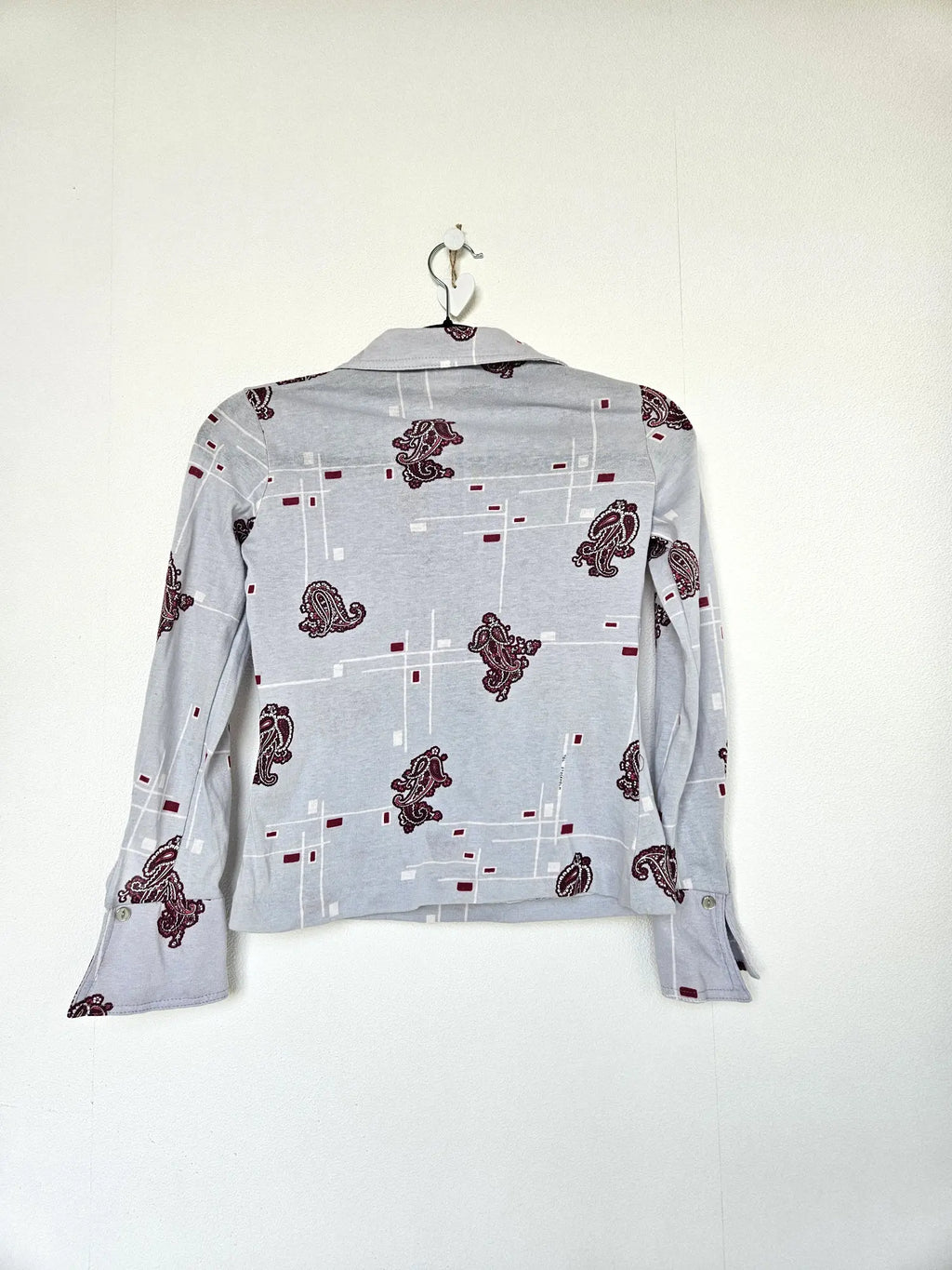Jaren 70 top lichtblauw, katoen | XS