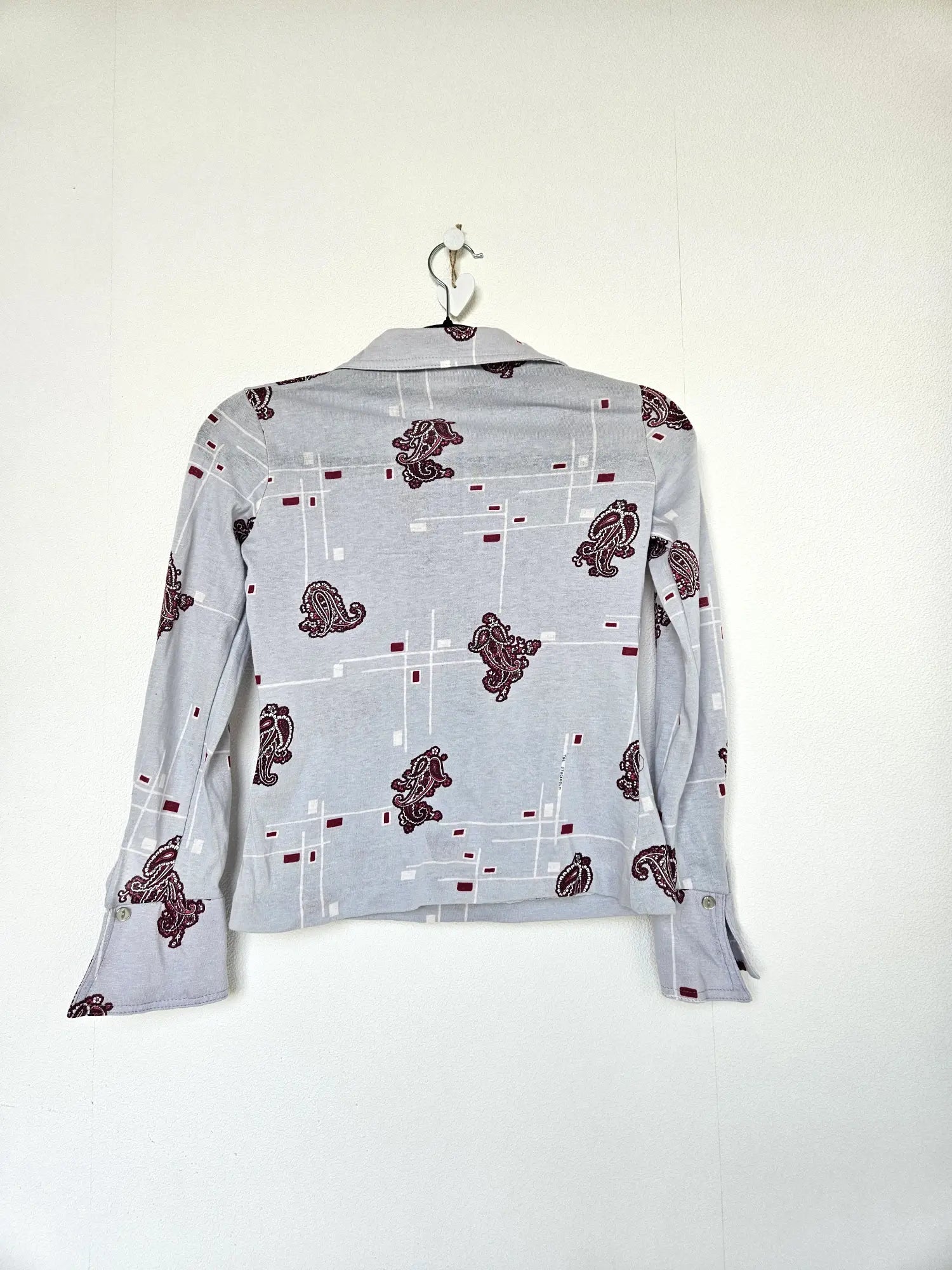 Jaren 70 top lichtblauw, katoen | XS