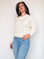 gehaakte witte vintage trui