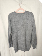 Vintage trui Soft Grey Flowers | L/XL