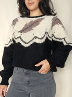 Vintage sweater Feathers &amp; Glitter | 3XL