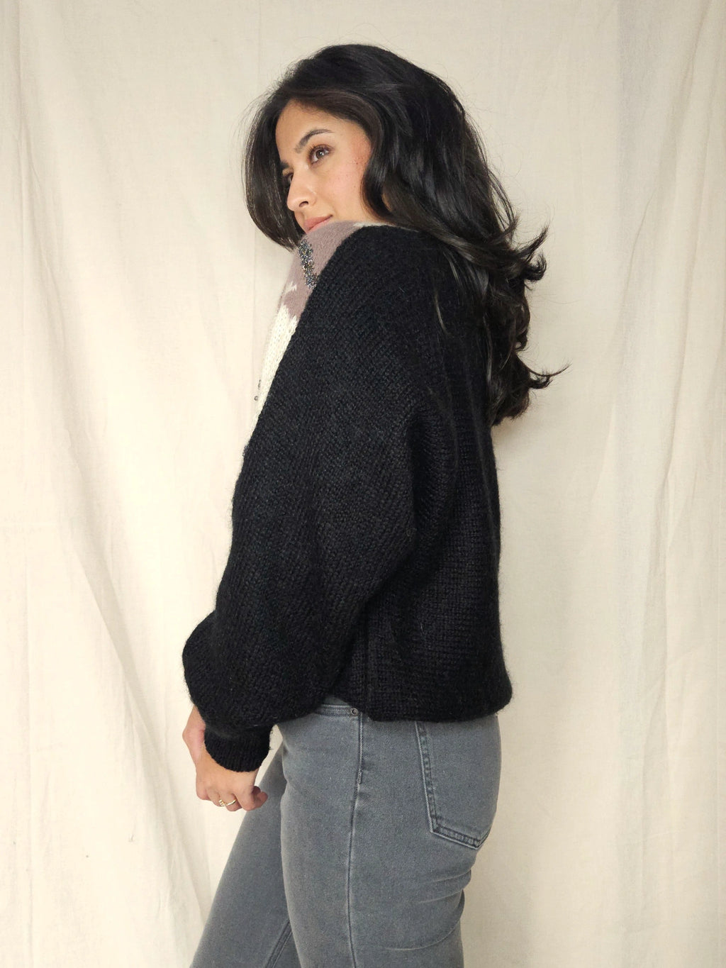 Vintage sweater Feathers &amp; Glitter | 3XL