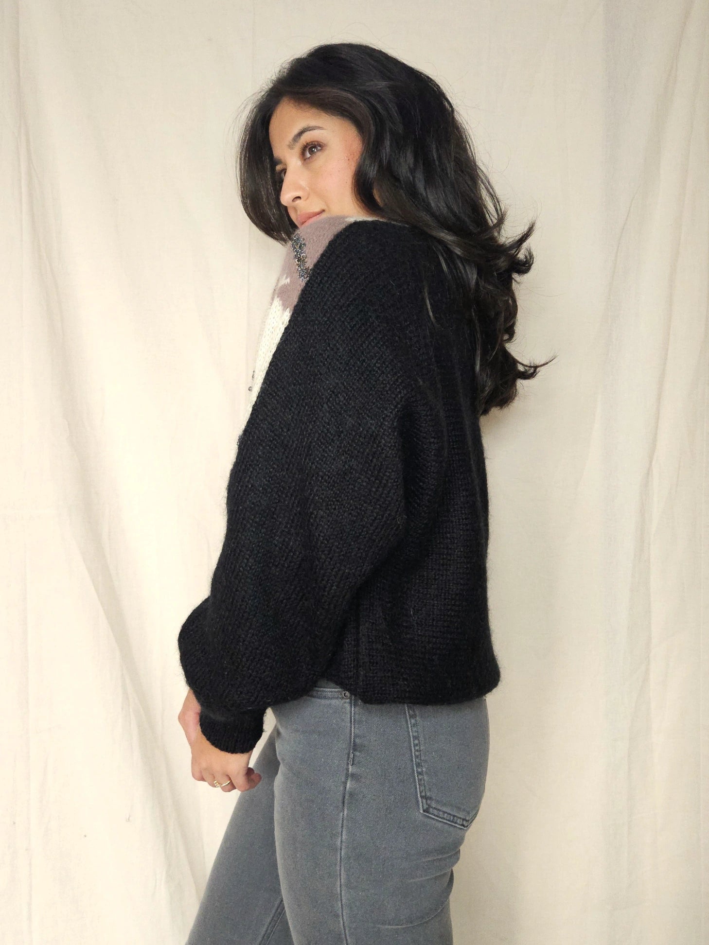 Vintage trui Feathers & Glitter | 3XL