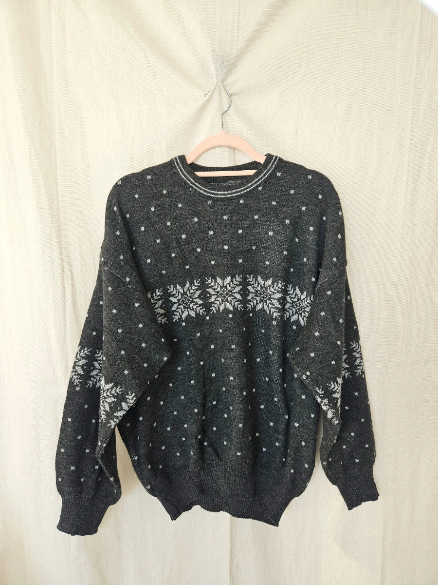 Vintage trui Snowy Snowflakes | free size