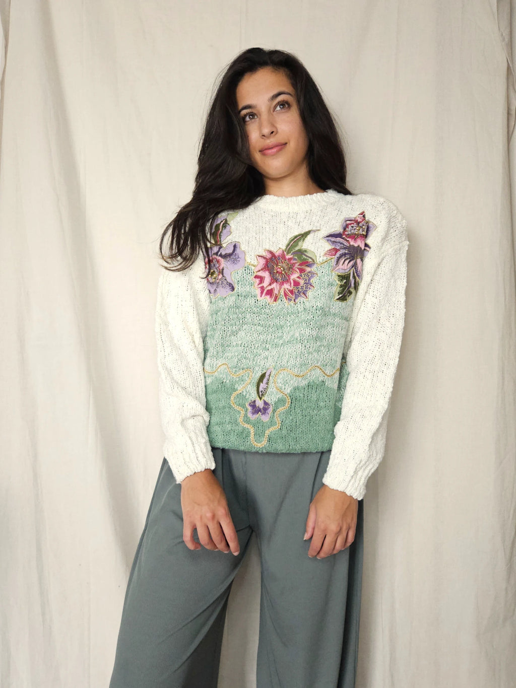 Vintage trui Story of Flowers | M