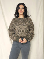 Vintage trui Snowflake Patterns | free size