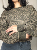 Vintage trui Snowflake Patterns | free size