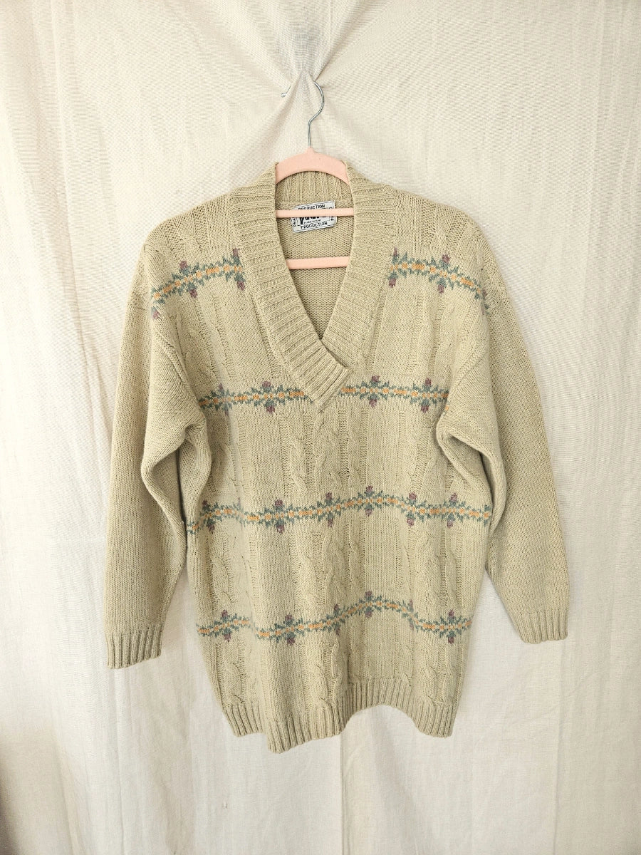 Vintage trui Cable Retro | free size