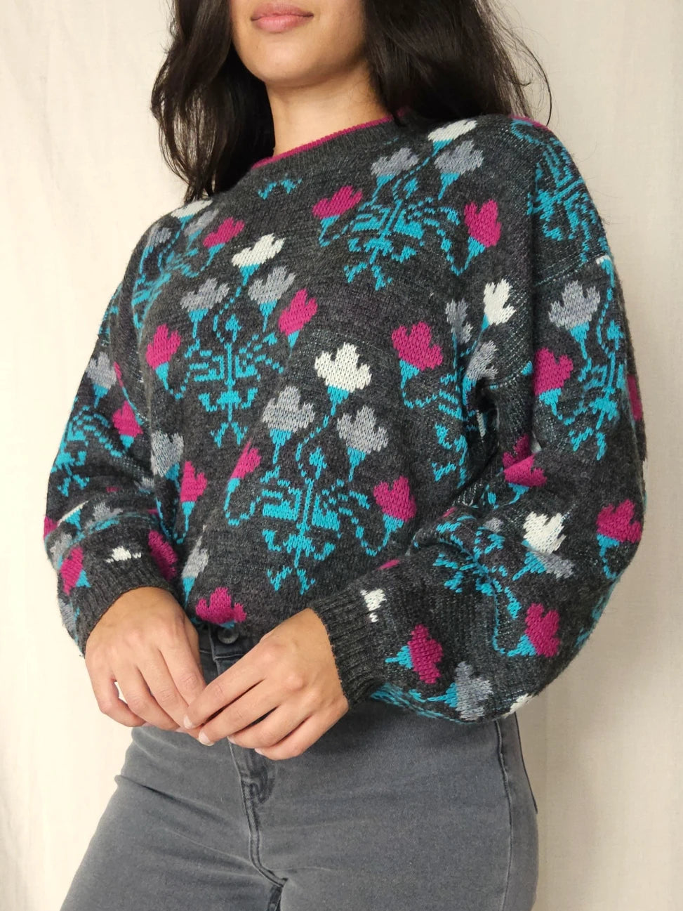 Vintage trui Happy | 3XL