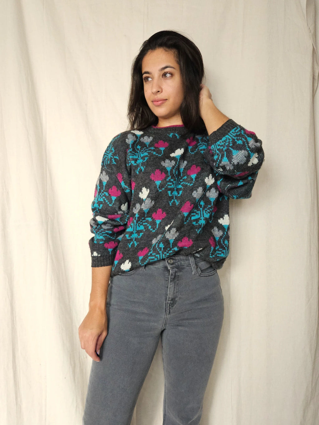 Vintage trui Happy | 3XL