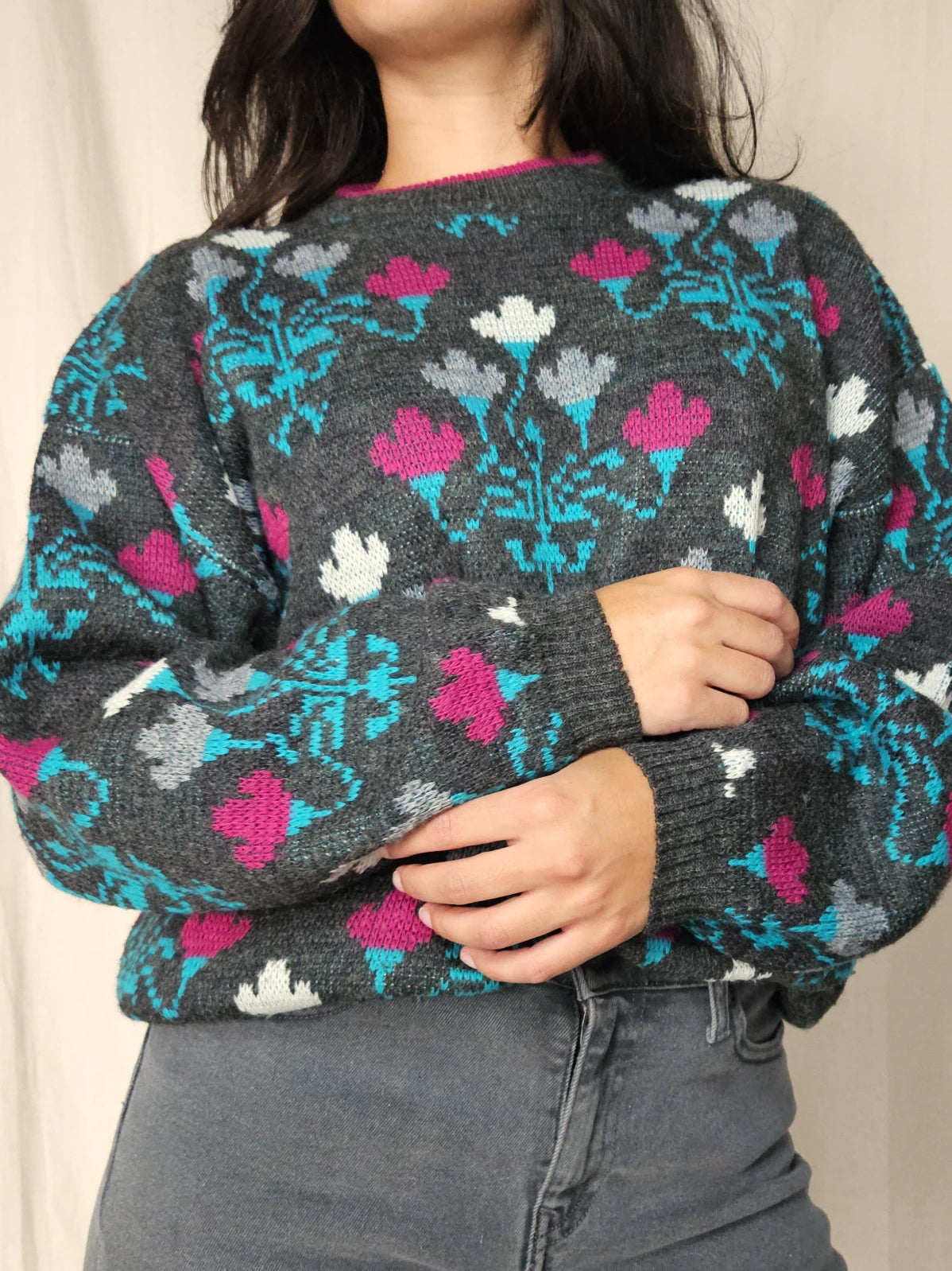 Vintage trui Happy | 3XL