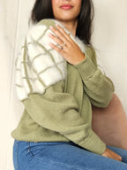 Vintage trui Matcha Angora | XL