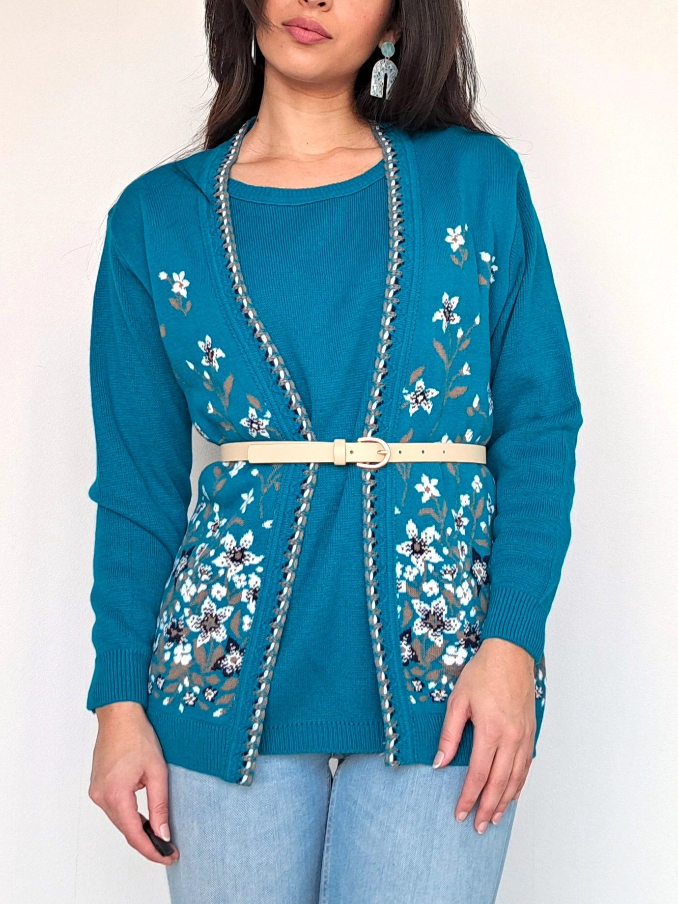 Vintage trui Ocean of Flowers | XL